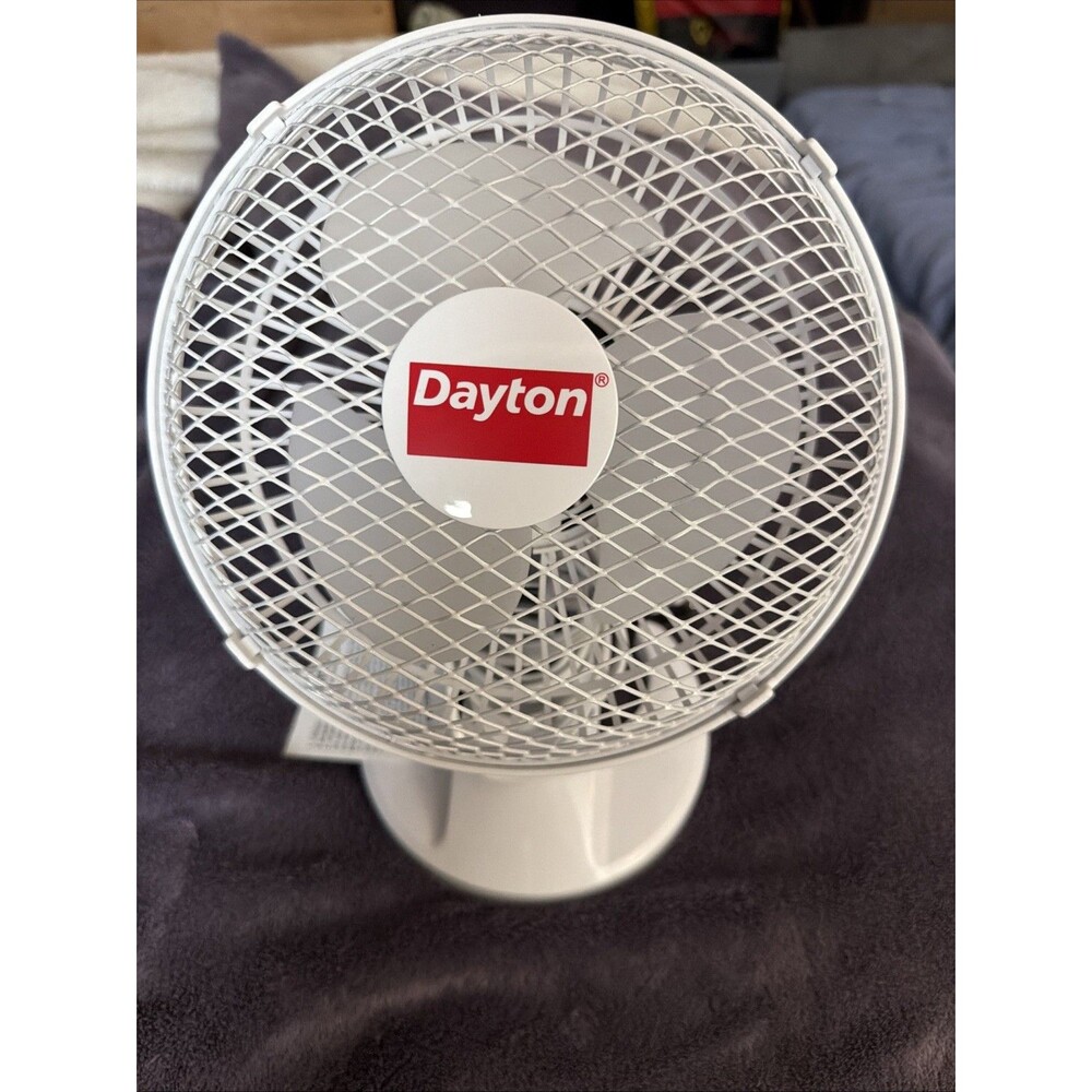 EUC Dayton 410C95 6"  Clip on Fan. 2 Speeds, 120Vac, White. Used A Few Days